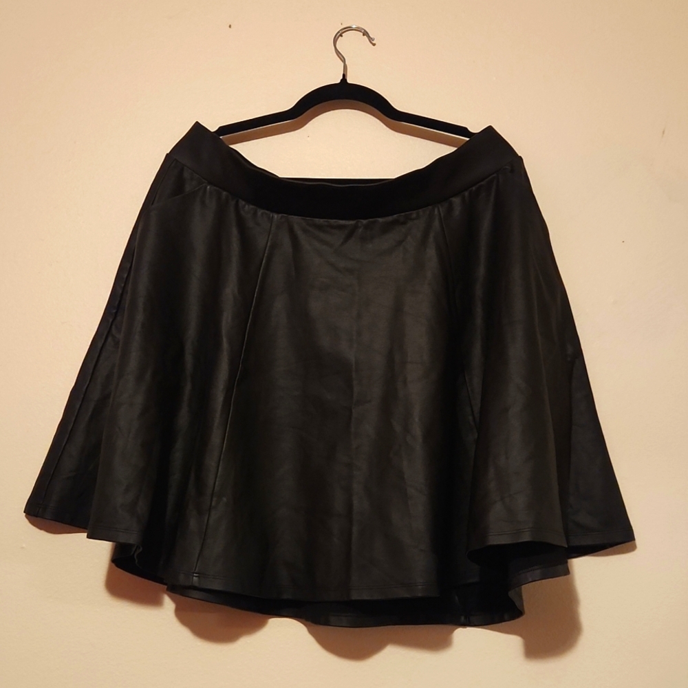 Torrid PU flare skirt